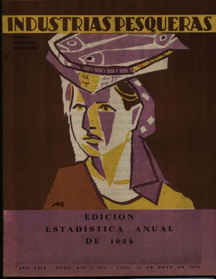 Carlos Maside González. Portada da revista Industrias Pesqueras, maio de 1955. Museo Massó