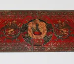 Prancha de folla de lata litografada para a confección dunha lata de conservas da conserveira La Perfección (cara a 1885)